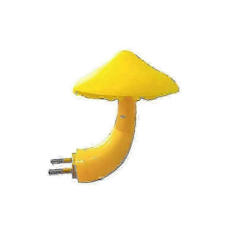 e 2x Led Night Light Mushroom Wall Socket Lamp Eu Plug Warm White Light-control