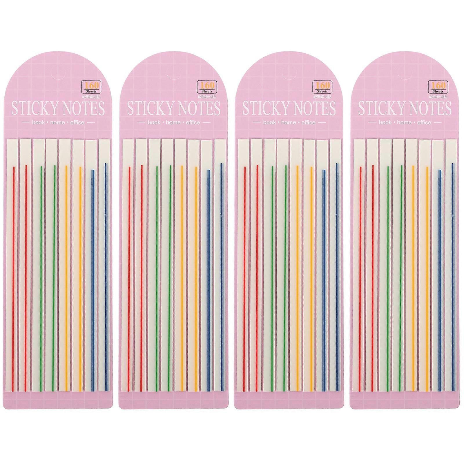 4 Books of Highlighter Tapes Reading Highlight Strips Book Page Highlighter Markers