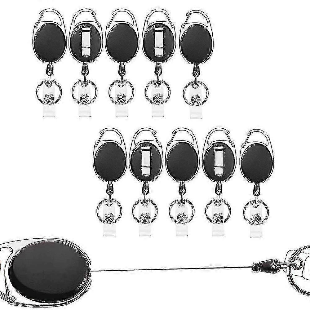 Robuste, einziehbare Ausweishalterrolle für Schwarz