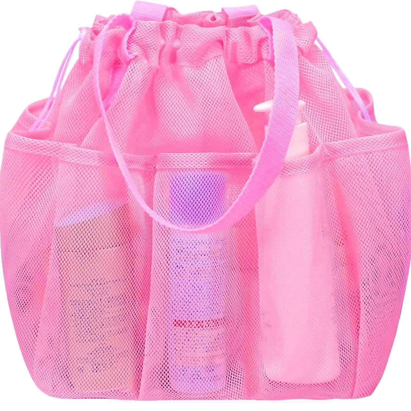 Mesh Shower Caddy Bag with Multi Pockets, Quick Dry Fine Mesh Tote for Travel, Gym, Dorm Bathroom