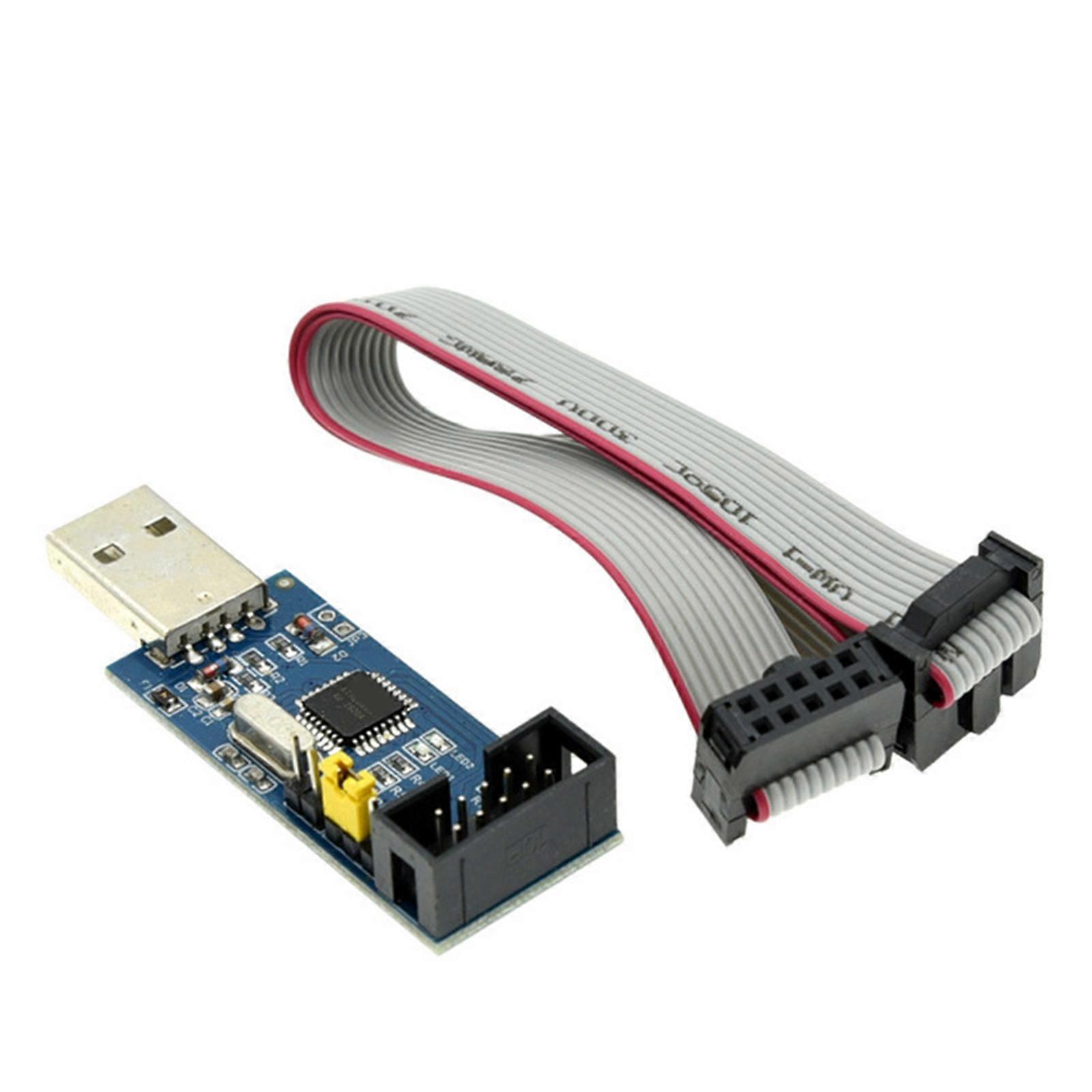 AVR USB ISP Programmer 51 Fast Microcontroller Downloader with Cable and Advanced Overcurrent Protections Features Multicolor