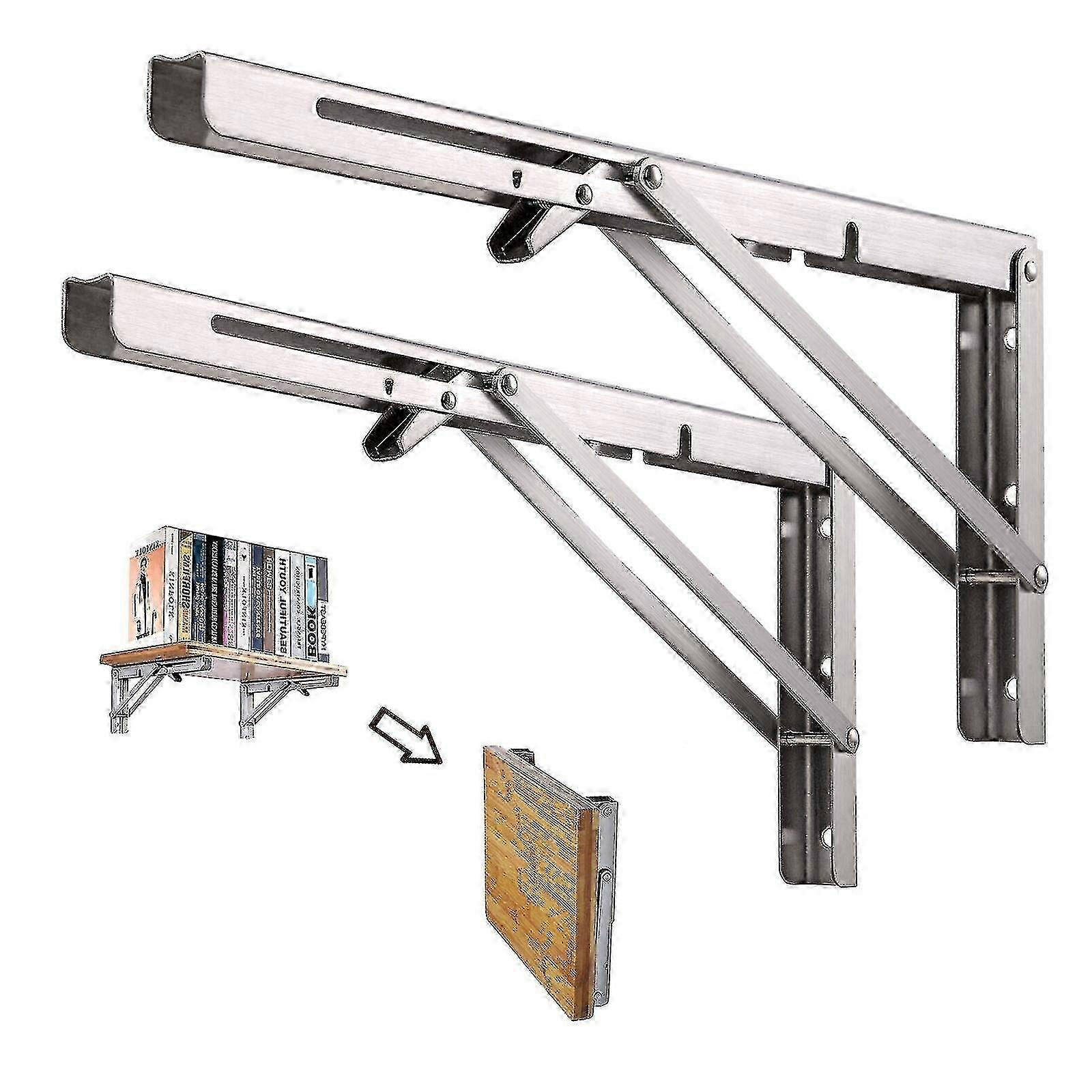 12 Inch Folding Shelf Brackets Stainless Steel Shelf Bracket Folding Brackets Wall Mounted 1pcs