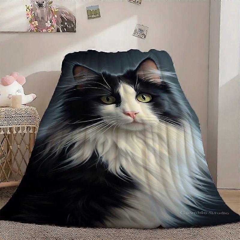 Cozy Cow Print Blanket Suitable for Bed, Sofa & Travel - Soft Flannel Cow Pattern Bedspread with Calves, All-Season Warm-LKJAAS381