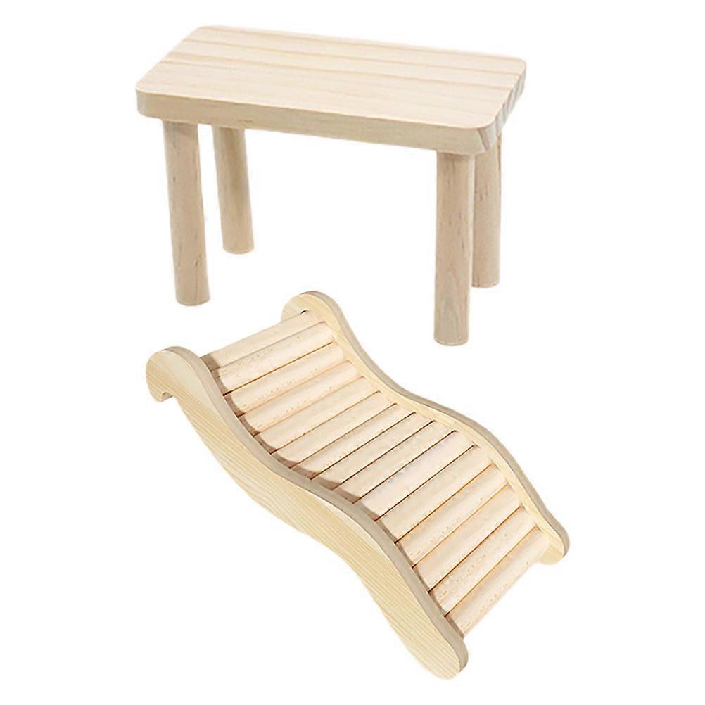 Hamster Climbing Ladder for Exercise 1Set Wooden Platform and Ladder
