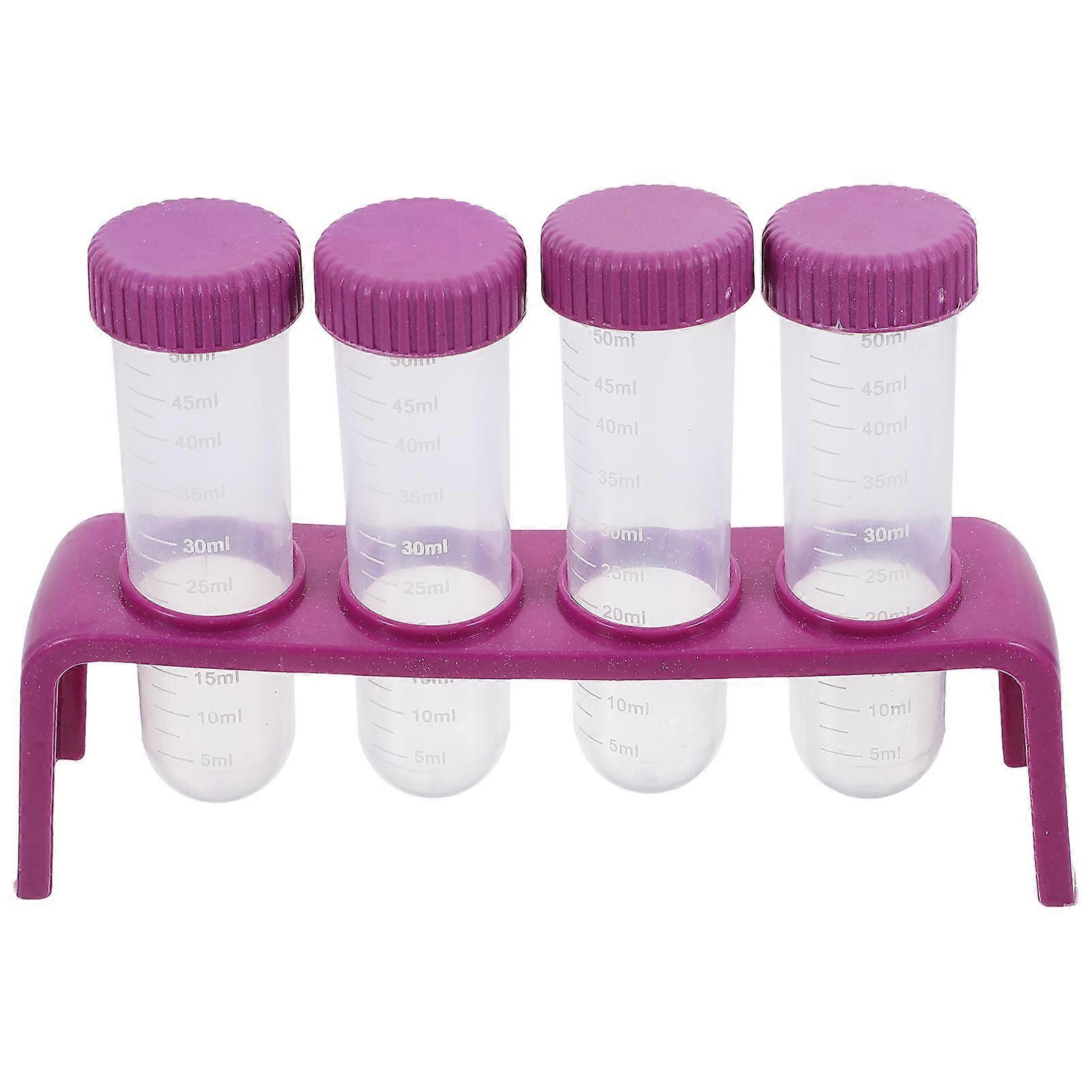 Four-Hole Test Tube Rack for Scientific Experiments 1Set with Tubes