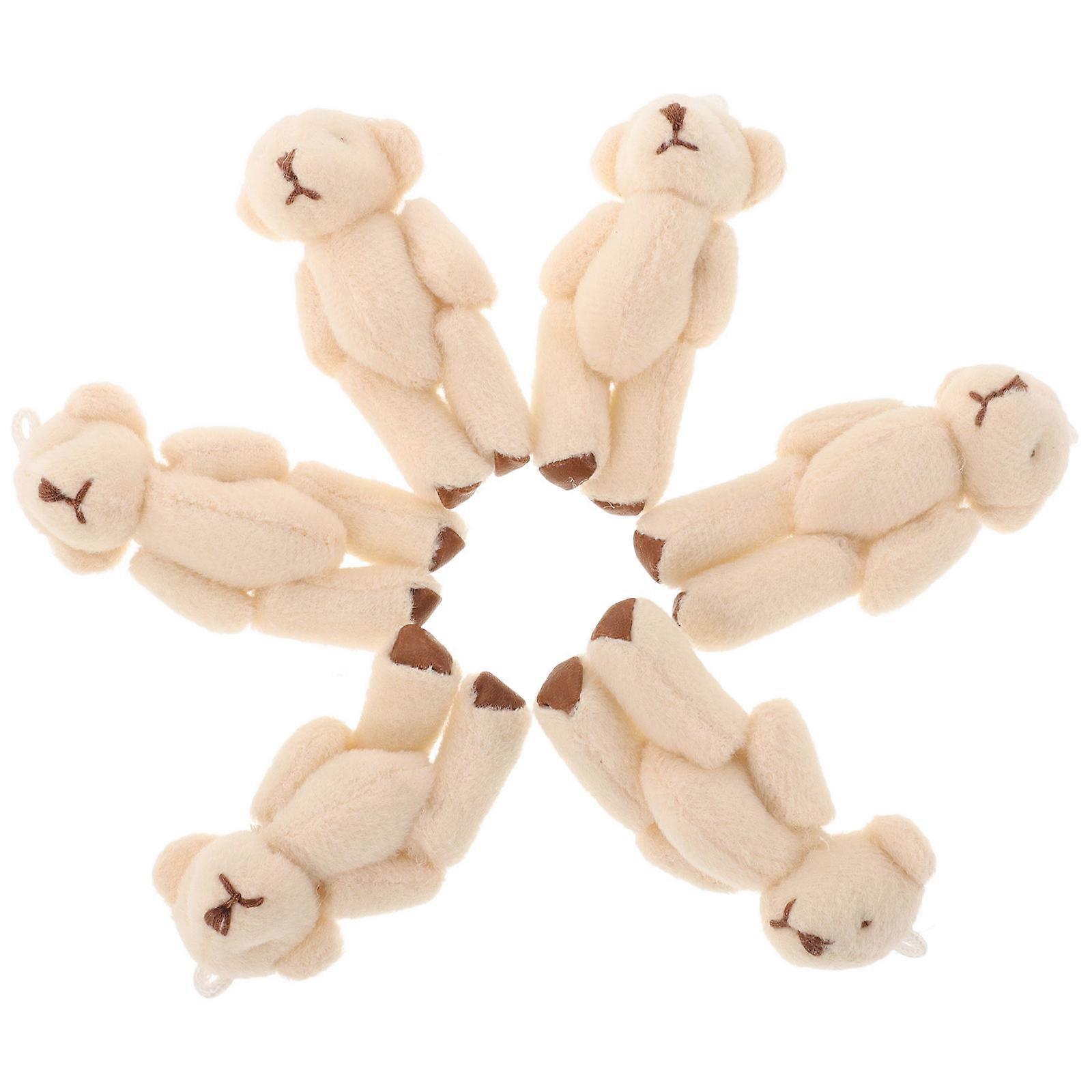 Tiny Stuffed Animal Bag Decorations For Infants Everyday Use Creative Play Movable Joints 6Pcs