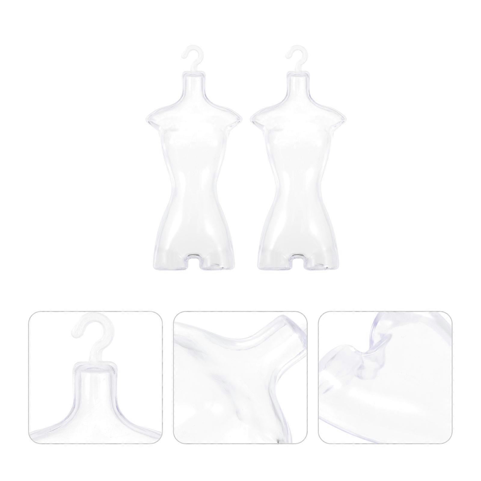 Doll Clothes Hanger Transparent Doll Model Stand for Decor 2Pcs