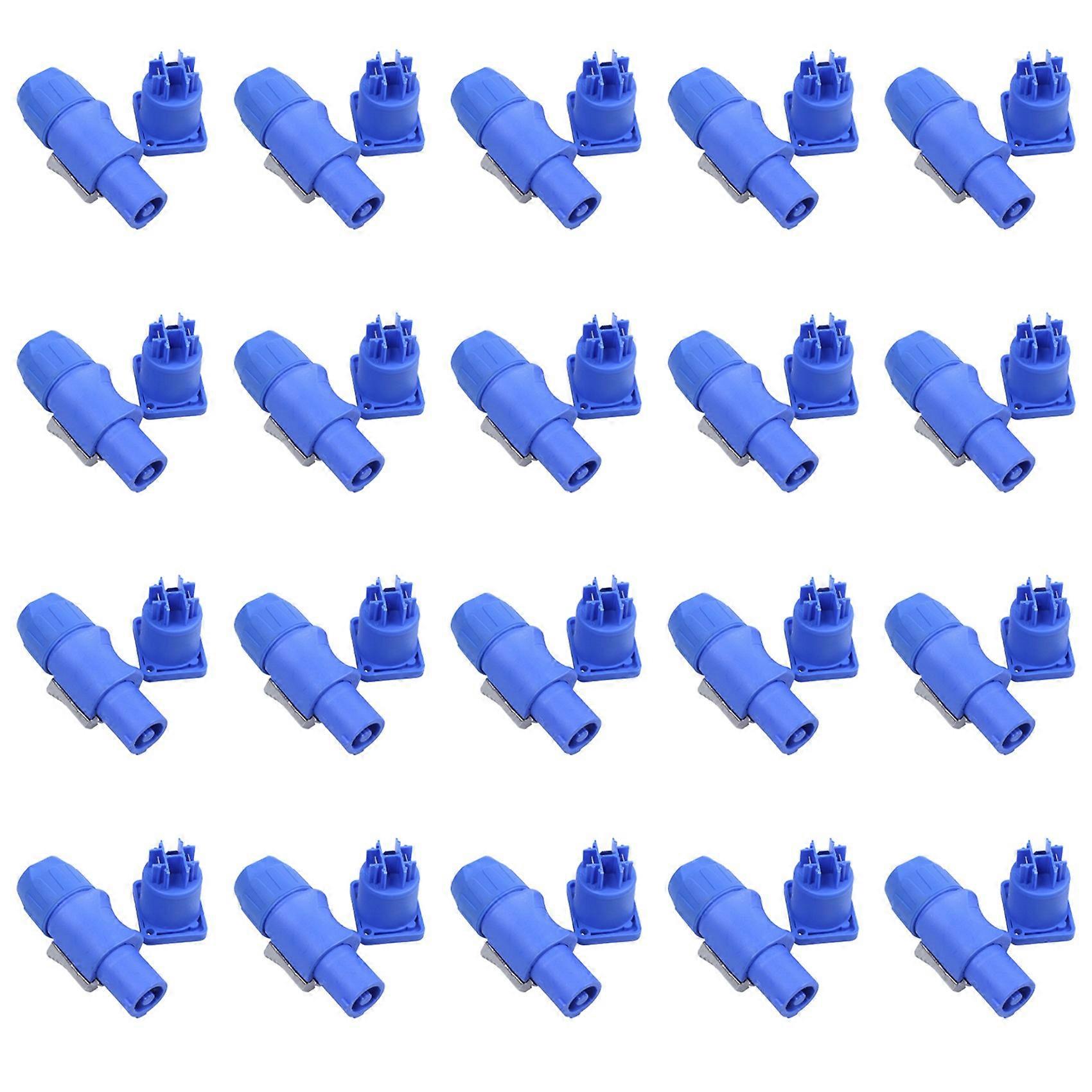 20 Set PowerCON Type A NAC3FCA+NAC3MPA-1 Chassis Plug Panel Connector