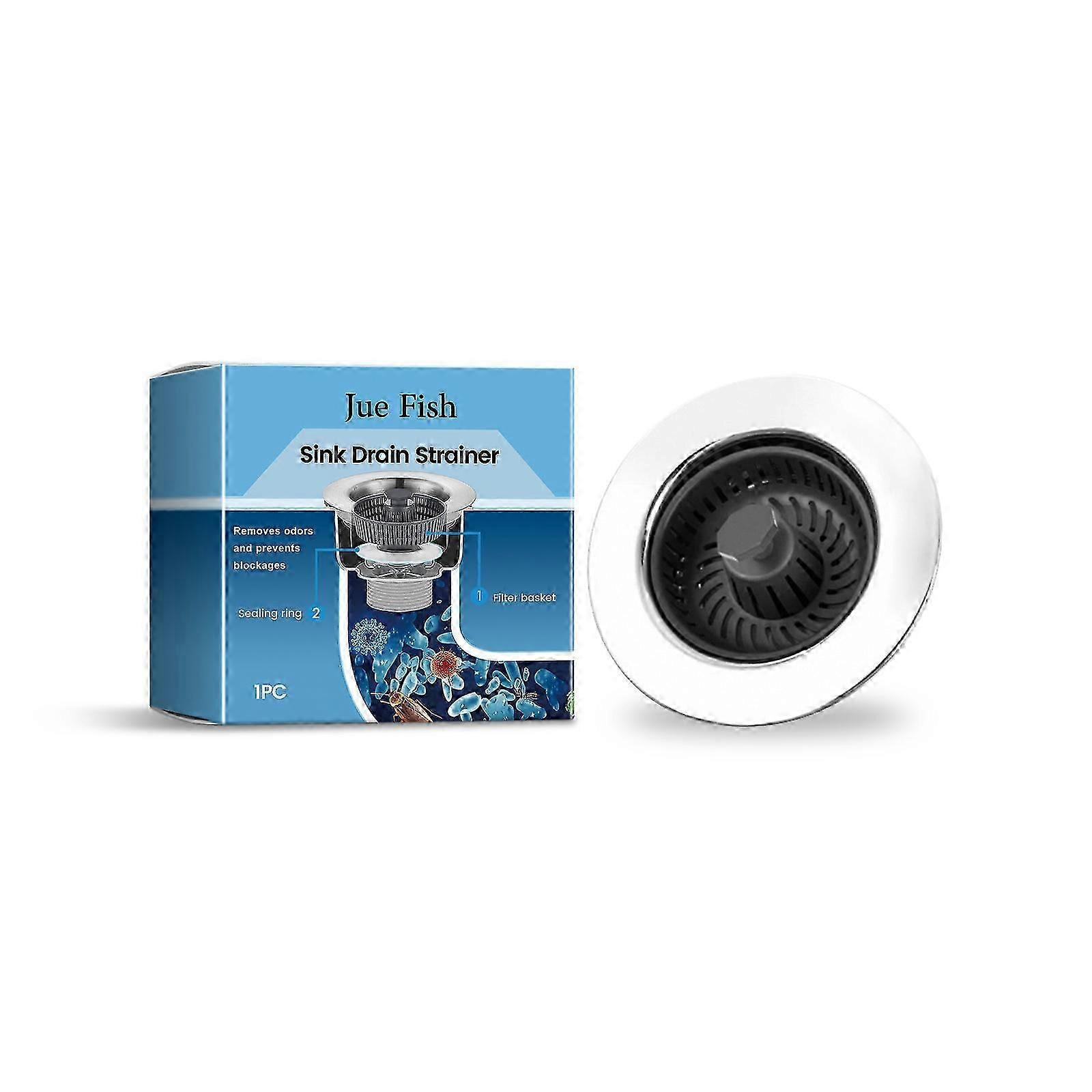 Large Capacity Kitchen Sink Strainer - Anti-Clogging, Easy Install, Durable Plastic Waste Filter with Pop-Up Mechanism for Efficient Drainage and Hass