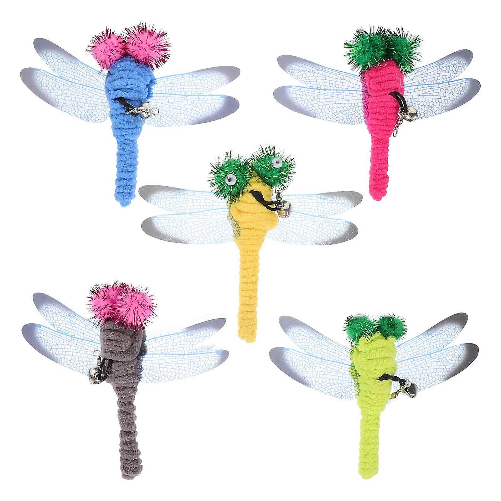5 Pcs Replacement Dragonfly For Interactive Cat And Kitten Toy Wands Cat Entertainment Toy