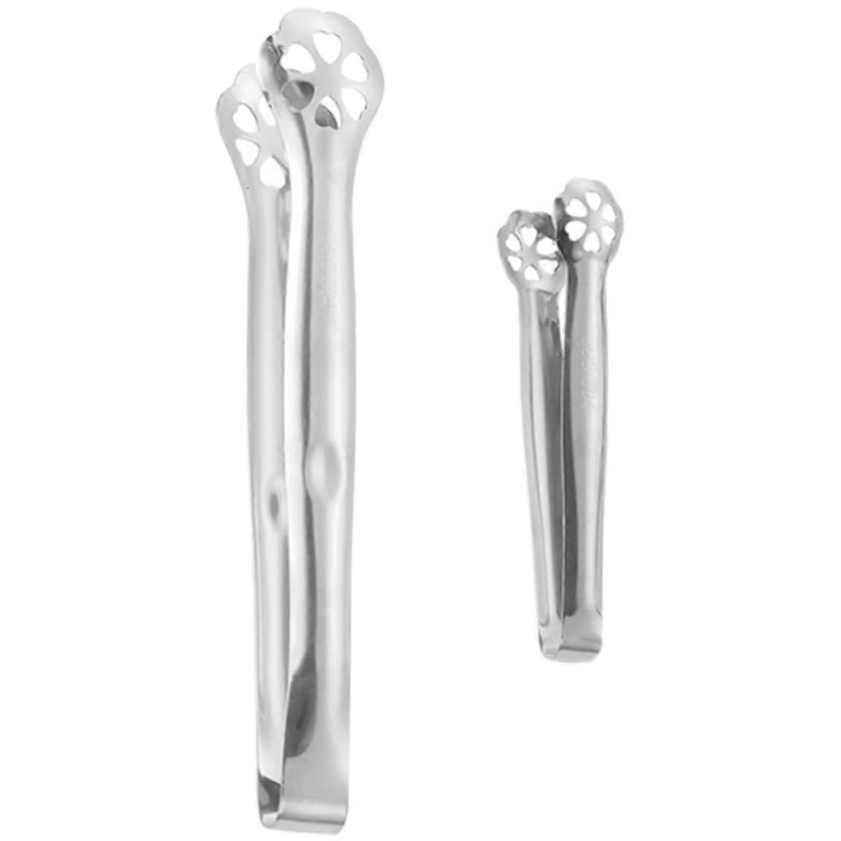 2pcs Stainless Steel Kitchen Tongs Set, Small and Large, Rust‑Resistant for Cooking and Serving