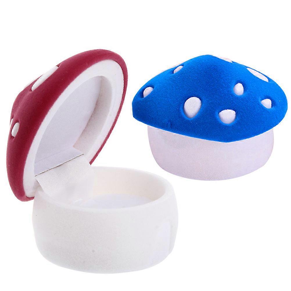 Mushroom Ring Box for Storing 2Pcs Single Ring Jewelry Boxes with Cute Design