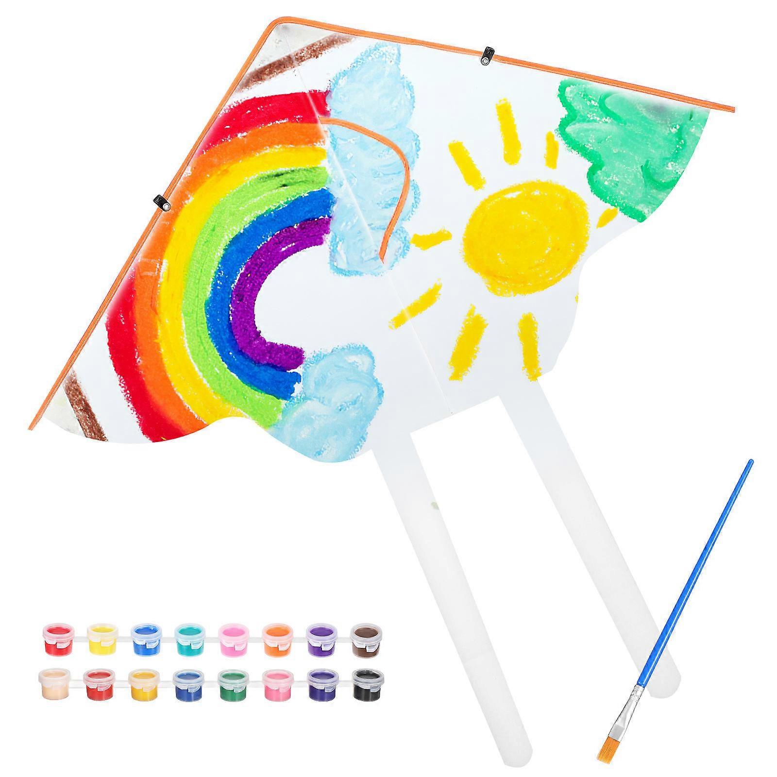 Diy Kite Set with Blank Kite Acrylic Paints for Kids to Hand Paint and Create for Painting Use