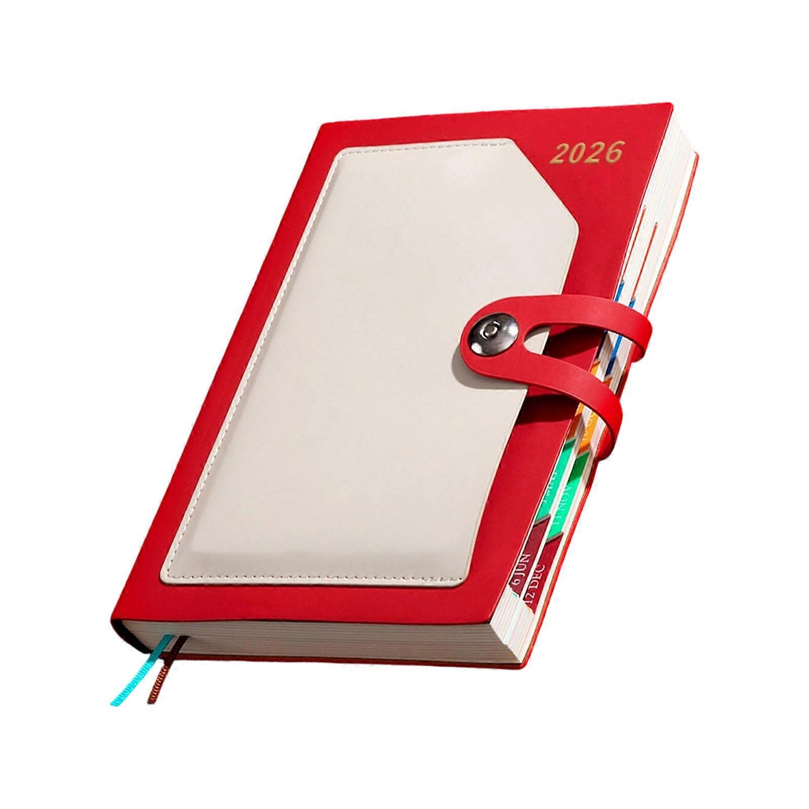 2026 Weekly Monthly Calendar Notebook For Detailed Scheduling Planner Journal Schedule Notebook Work Planner Ergonomic  Red