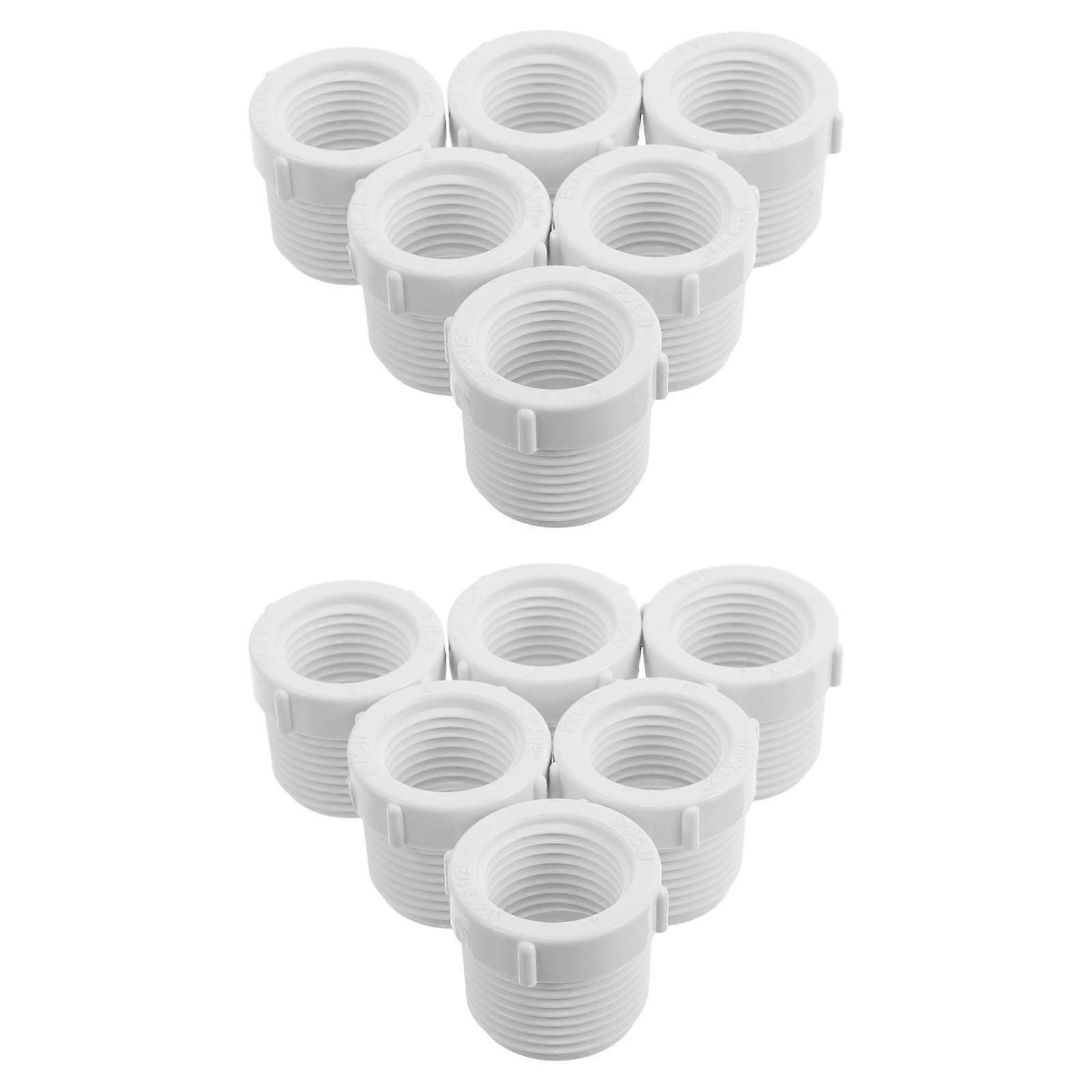 PVC Pipe Fitting Threaded Adapter for Water Pipe Joint Connection 12Pcs Set