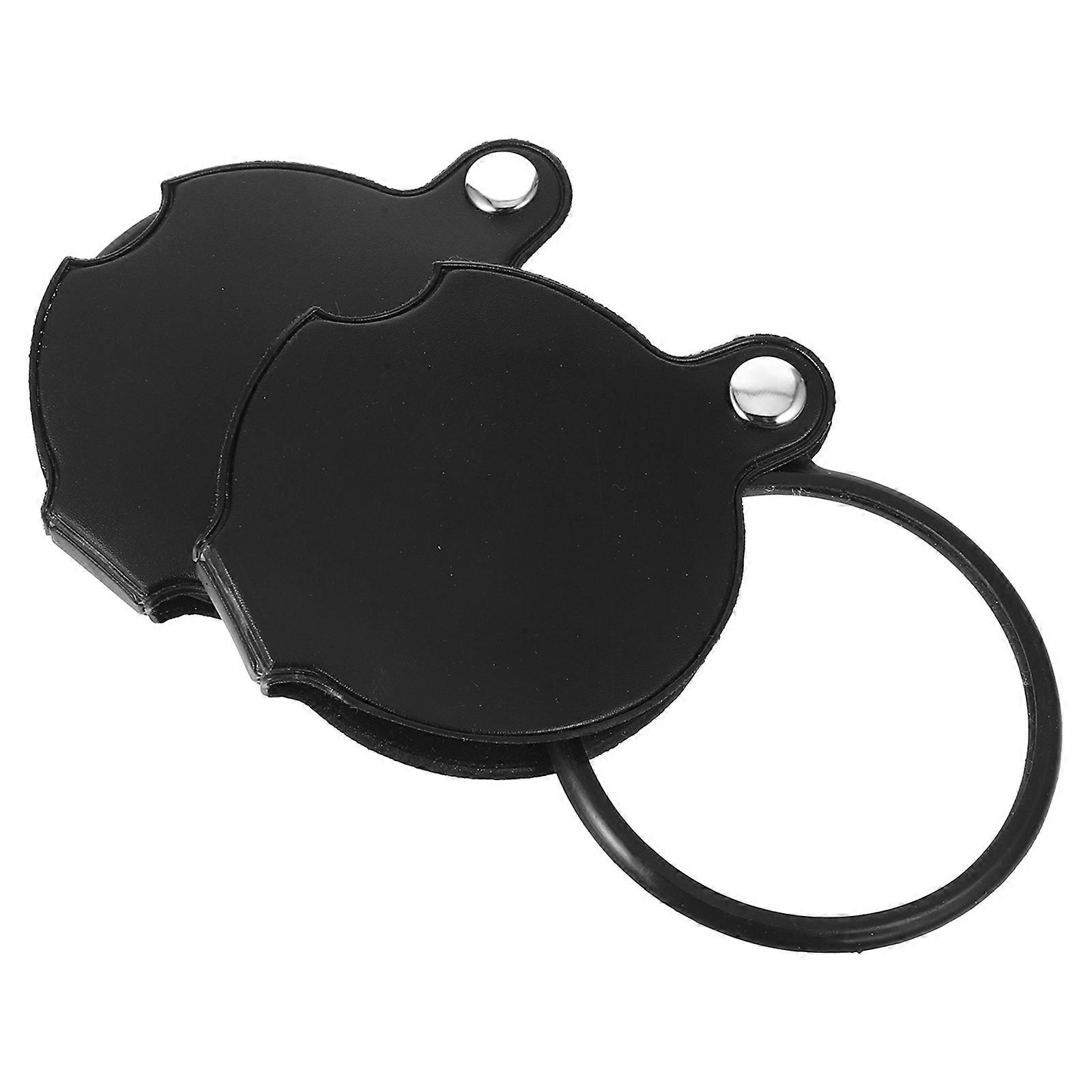 Mini Folding Magnifier for Reading with 5X Magnification 2Pcs Portable Magnifier