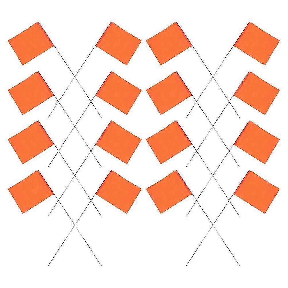 Garden Marker Flags 25Pcs Orange PVC High Visibility Measuring Marking Flags for Decoration