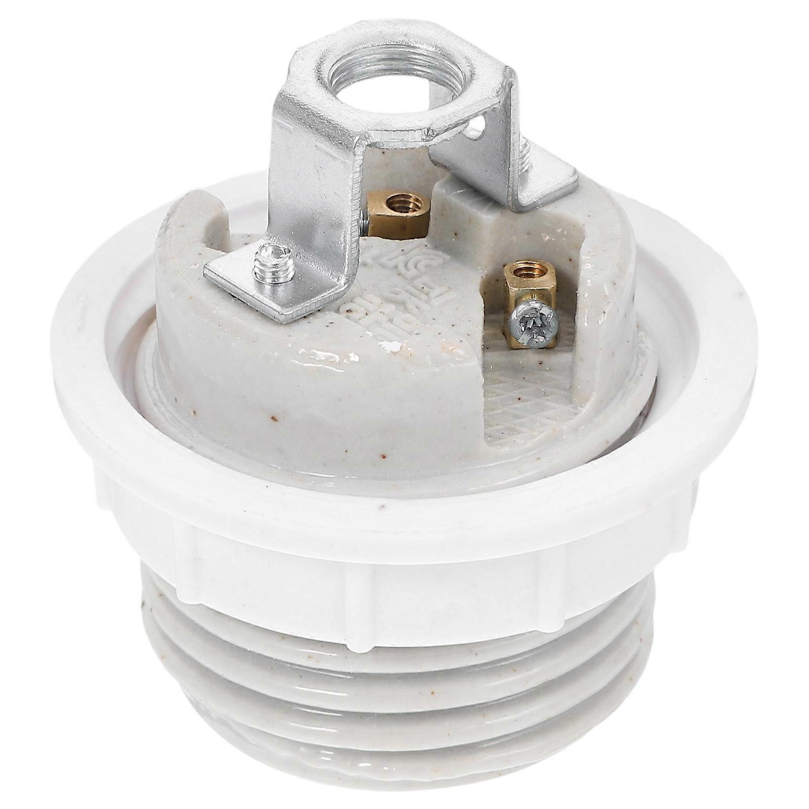 E27 Ceramic Light Socket with Shade Ring for Lamp Holders