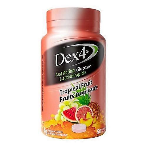 Dex4 Tropical Fruit Fast Acting Glucose Chewable, 50 Tabs
