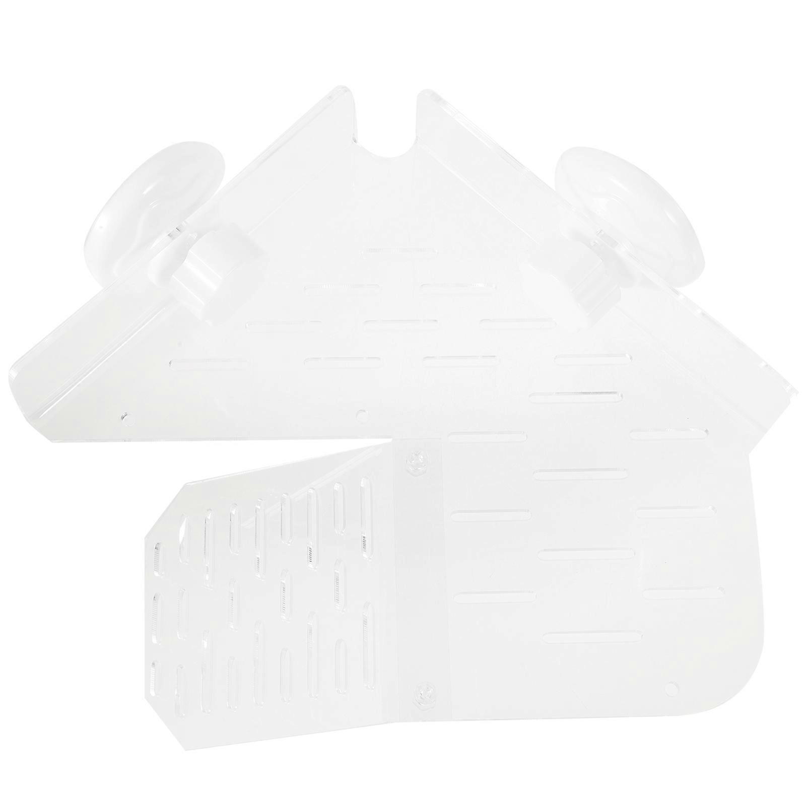 Acrylic Turtle Basking Platform with Suction Cup 3Pcs for Fish Tank