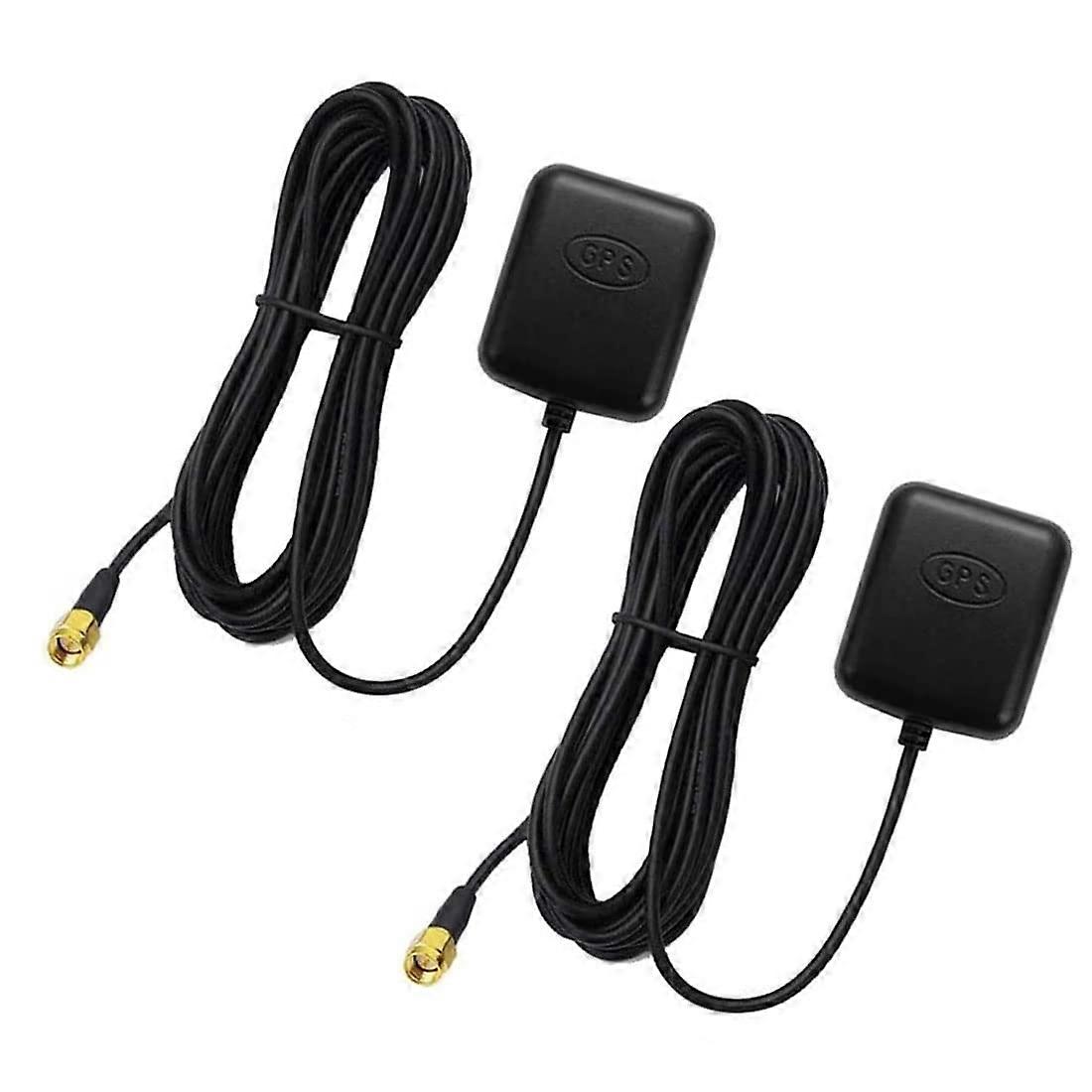 Waterproof GPS Antenna with SMA Connector, 28dB Gain Magnetic Mount for Vehicle, 2 Pack