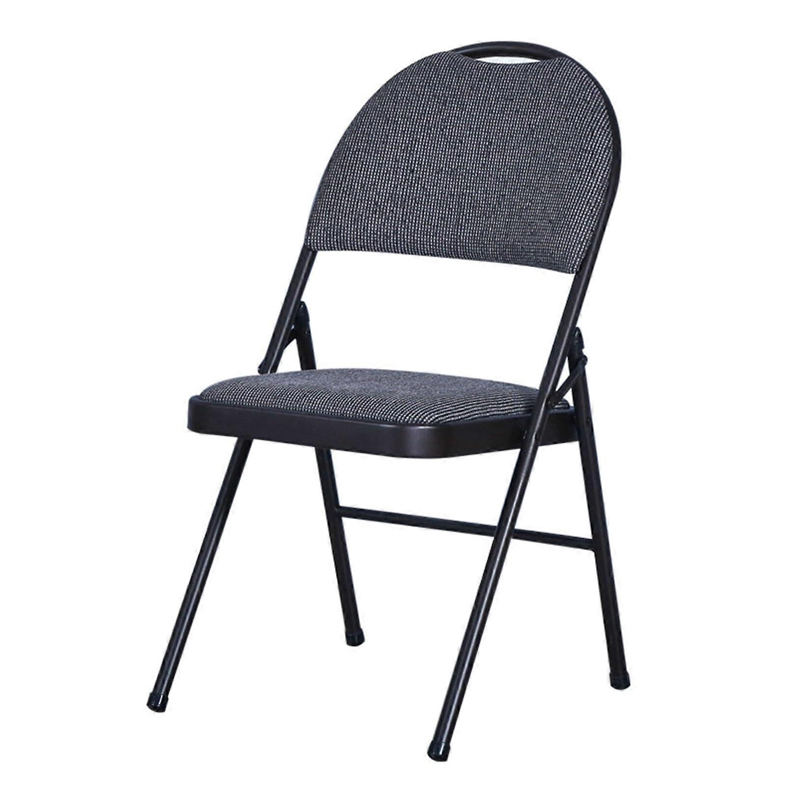 Folding Chairs with Thick Padded Seat and Enlarged Backrest, Heavy Duty Gray Metal Frame for Events