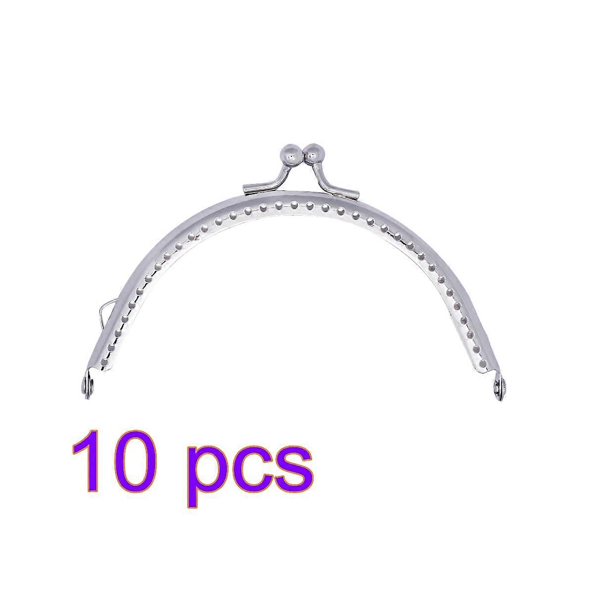 10Pcs Iron Purse Frame Silver Lock for Handbag DIY Craft