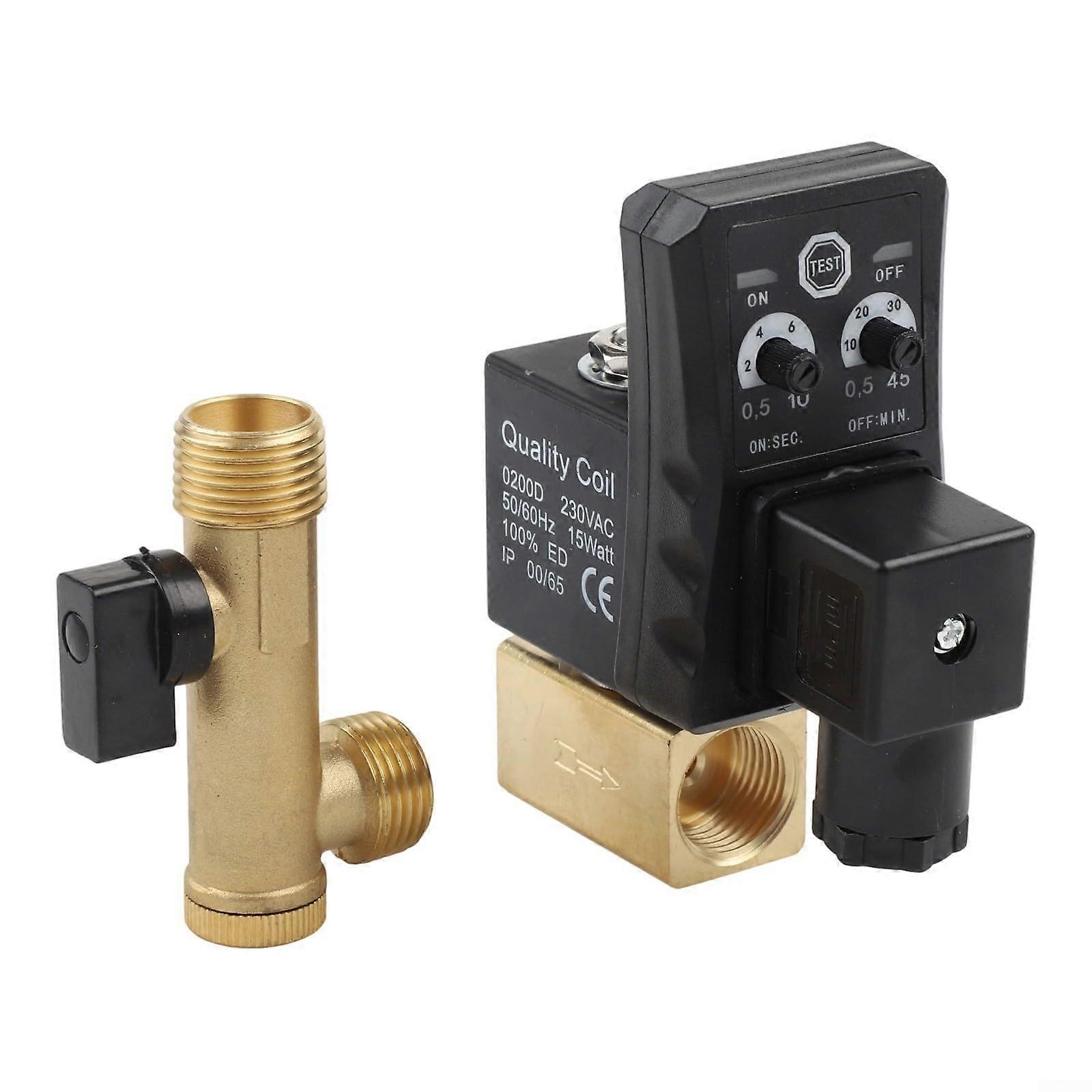 Automatic Electronic Drain Valve 1/2 Inch for Compressed Air Systems with Adjustable Timer AC220V