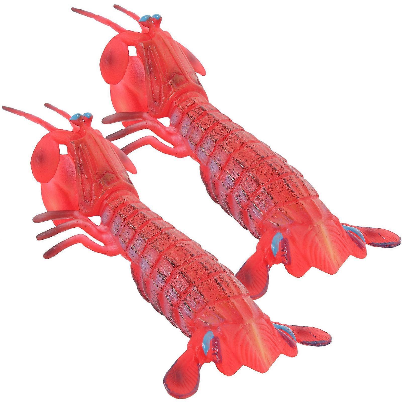 Artificial Shrimp Display Model for Decoration 4Pcs Red PVC Fake Shrimp