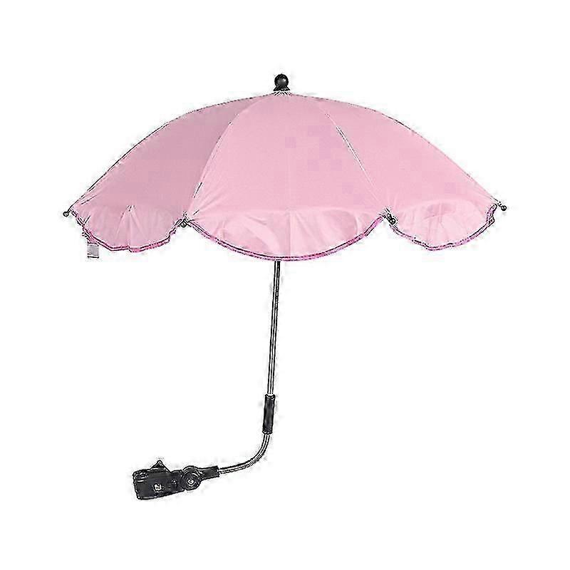 Portable Folding Sunshade Umbrella, Detachable, Adjustable, Light Pink