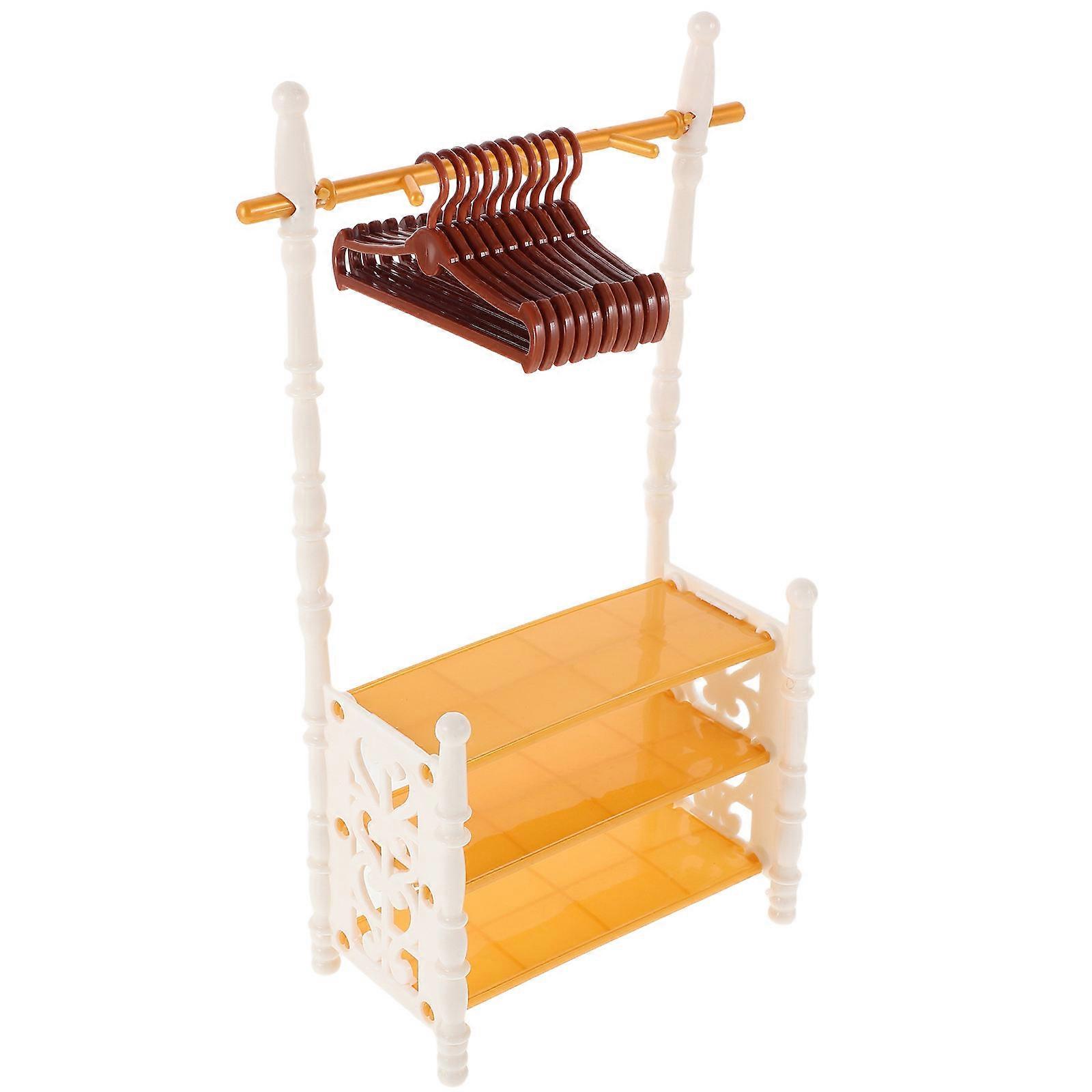 Clothes Rack for Doll Garment Hanging with 1Set Storage Organizer