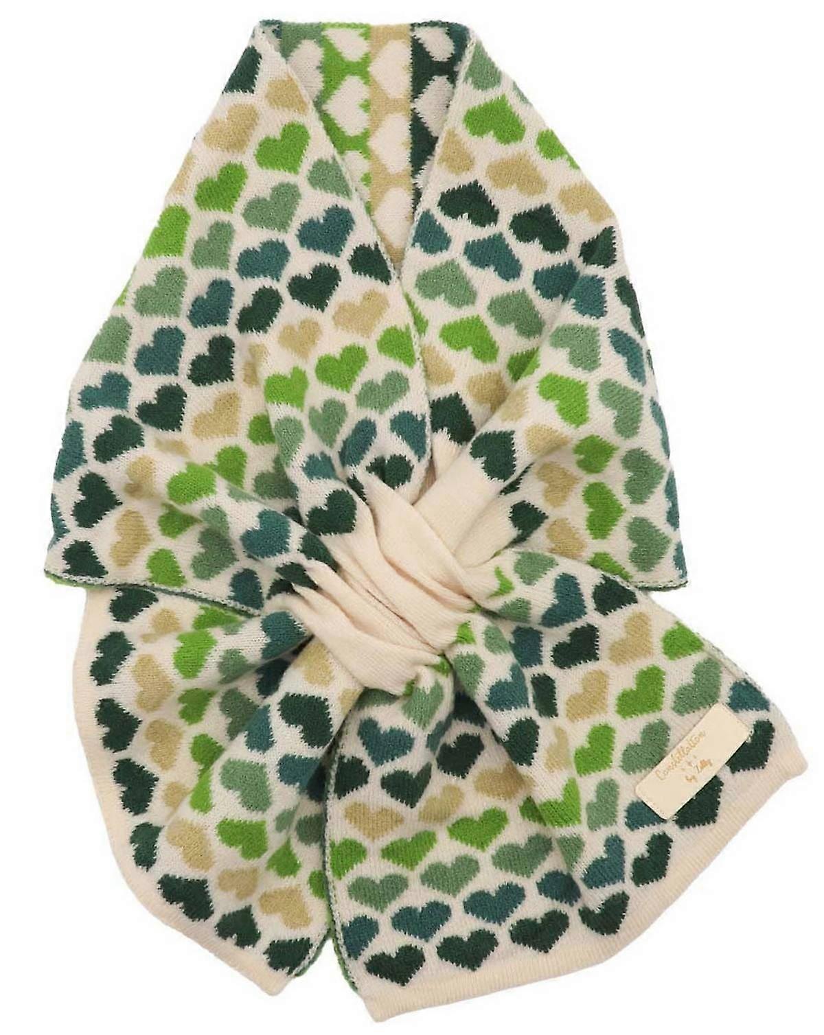 Zelly Hearts Pull Through Scarf - Green