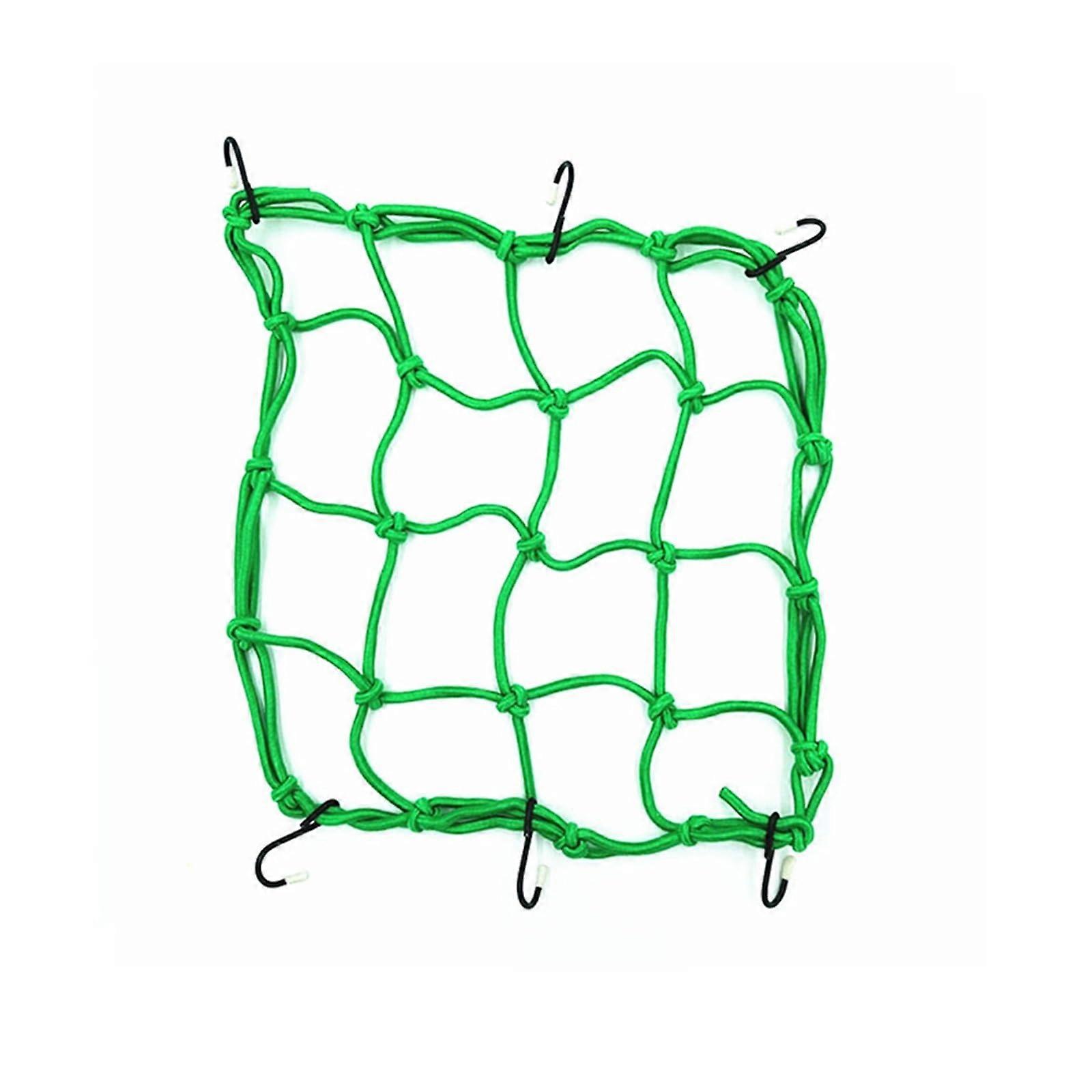 Motorcycle Cargo Net for Helmets and Luggage, Adjustable Elastic Mesh, Green