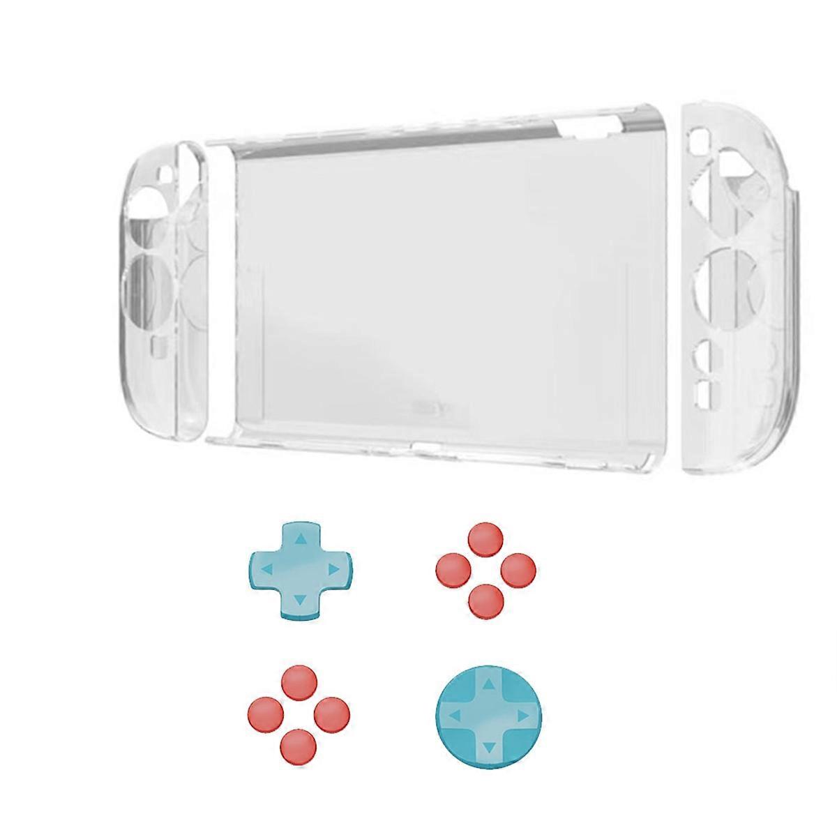 For Switch2 Protective Case+D-Pad Button Cap Clear Shell Split Design Anti-Fall Anti-Scratch Case for Switch2 A