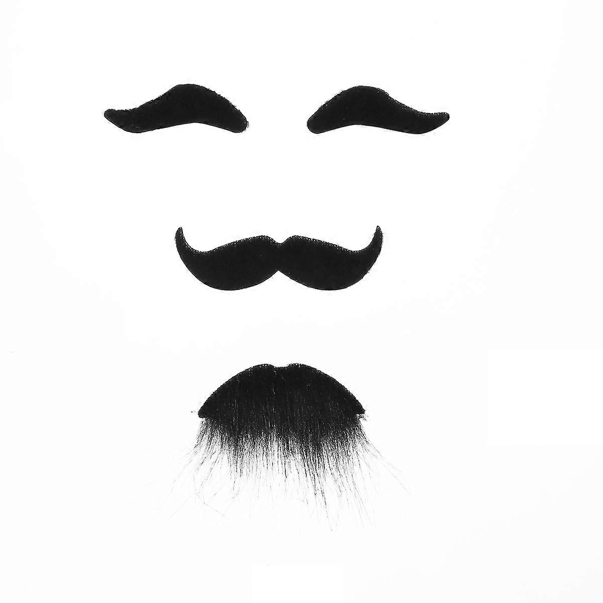 Simulation Beards Black Fake Mustache Self Adhesive for 6 Pieces