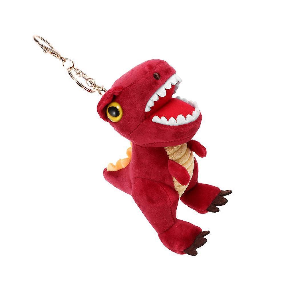 Stuffed Dinosaur Key Chain Plush Pendant for Decoration Red