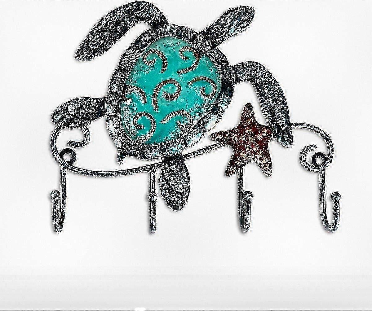 Decorative Turtle Wall Hanger with Hooks for Coats
