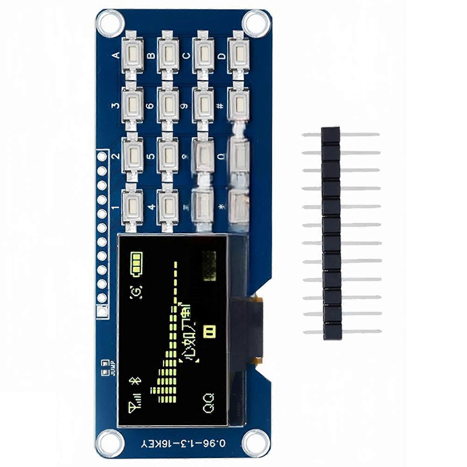 User Friendly 1.3Inch LED Display Module 4x4Matrix Keyboard SH1106 Controller for Various Development Boards Project Multicolor