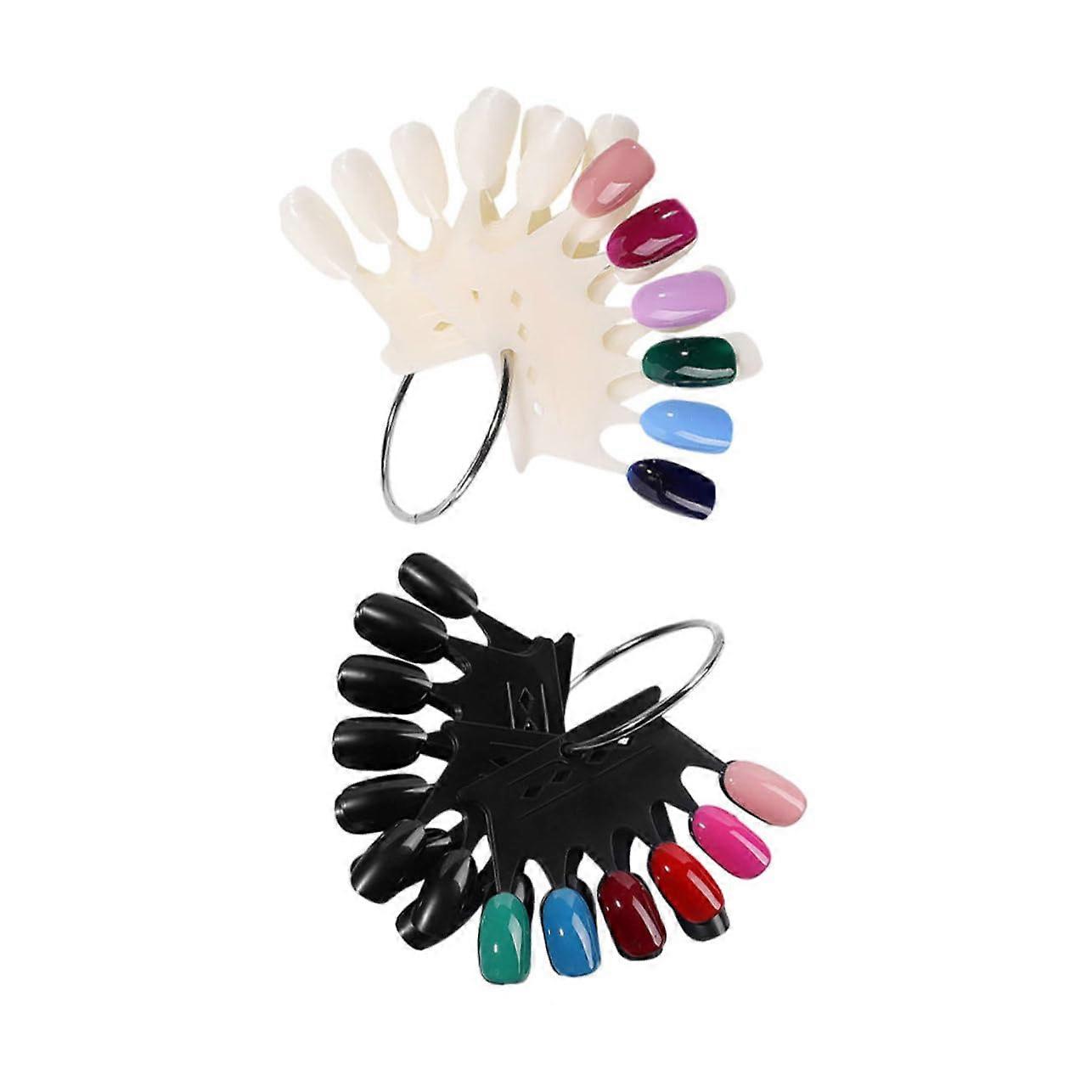 60 Tips Nail Color Display Fan Ring for Salon with Durable Practice Boards for Quick Comparison