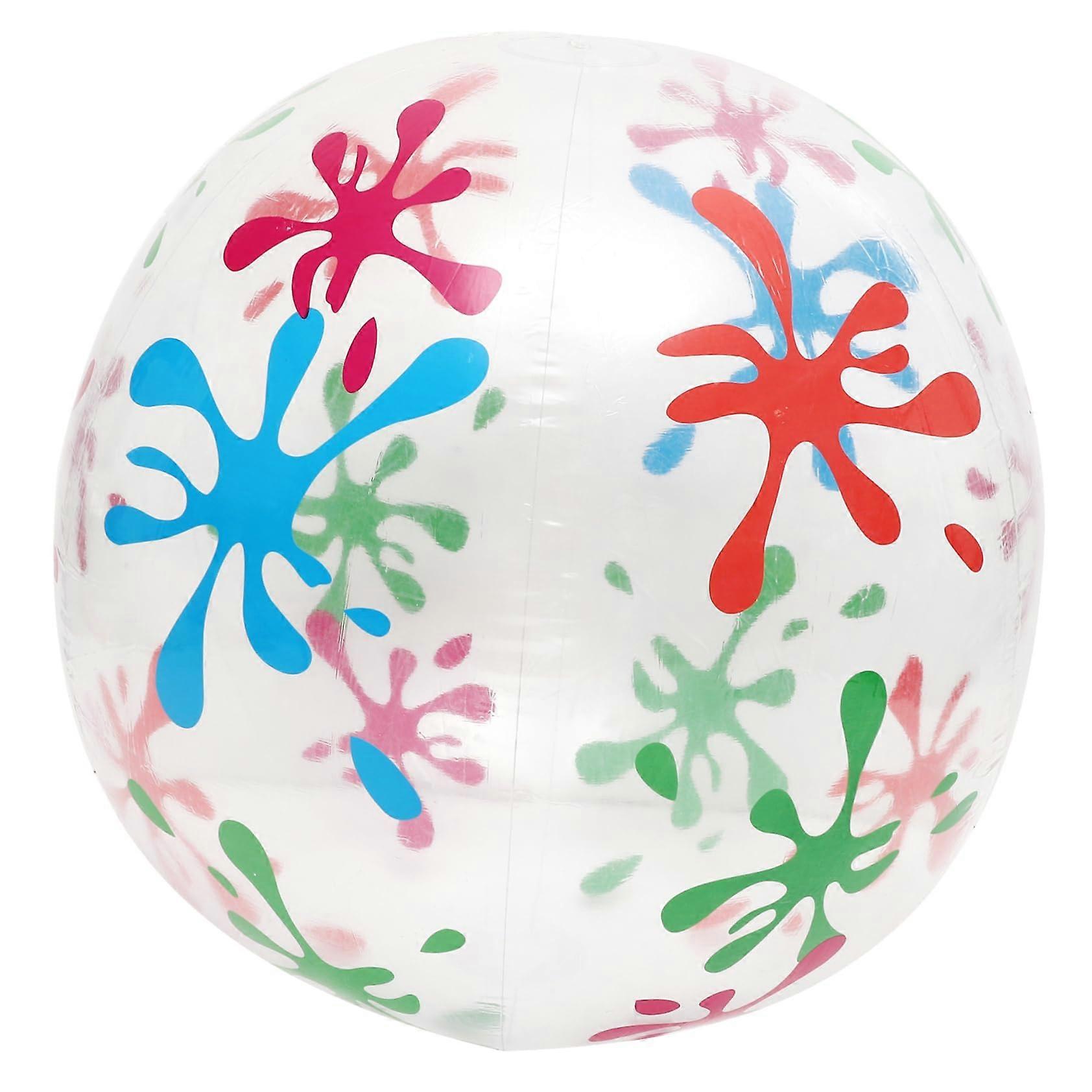 Large 80cm Inflatable Beach Ball with Creative Transparent Design for Pool and Beach Fun