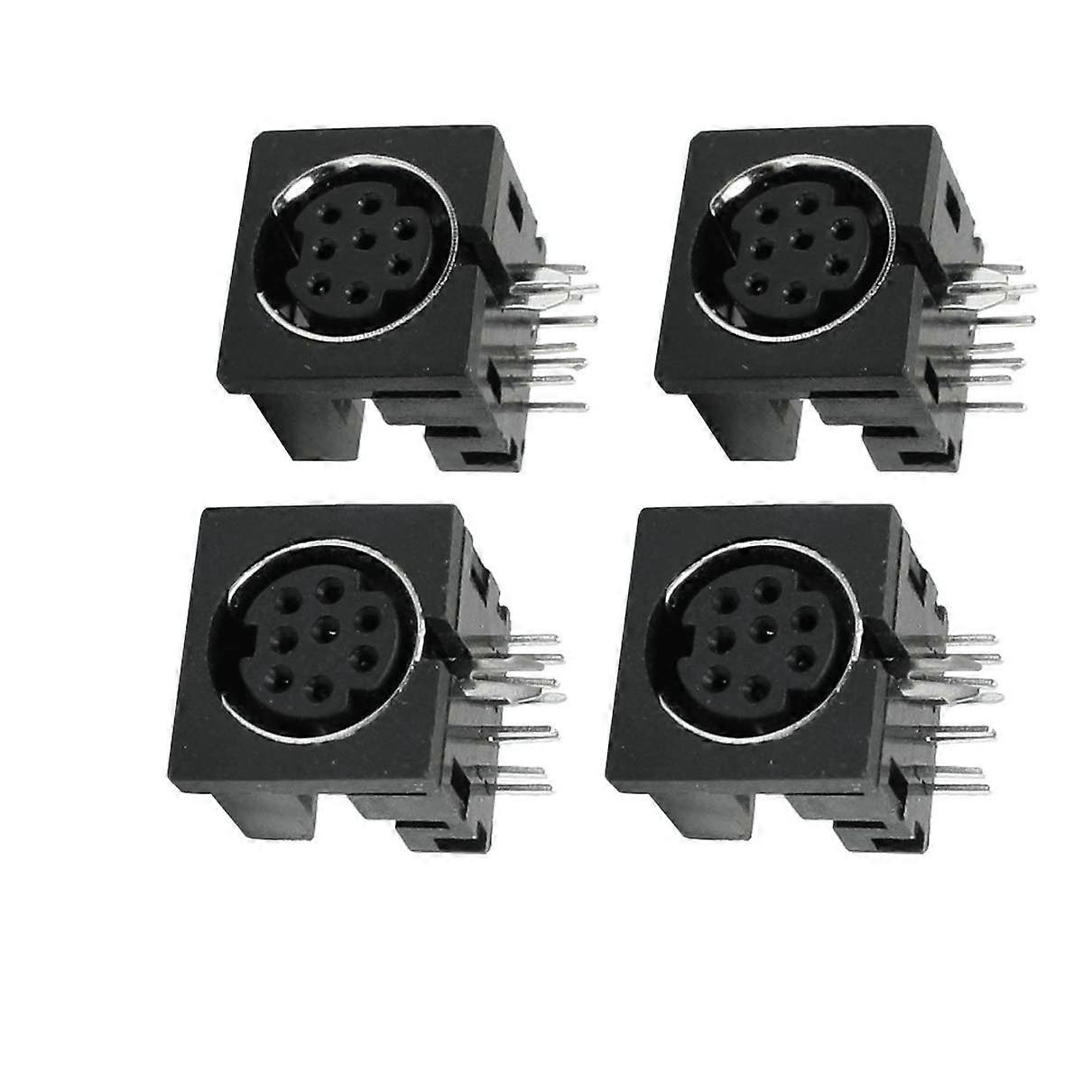 4 Pcs SVideo 8 Pin Female Socket PCB Mount Adapter Connector for Stable Video Signal