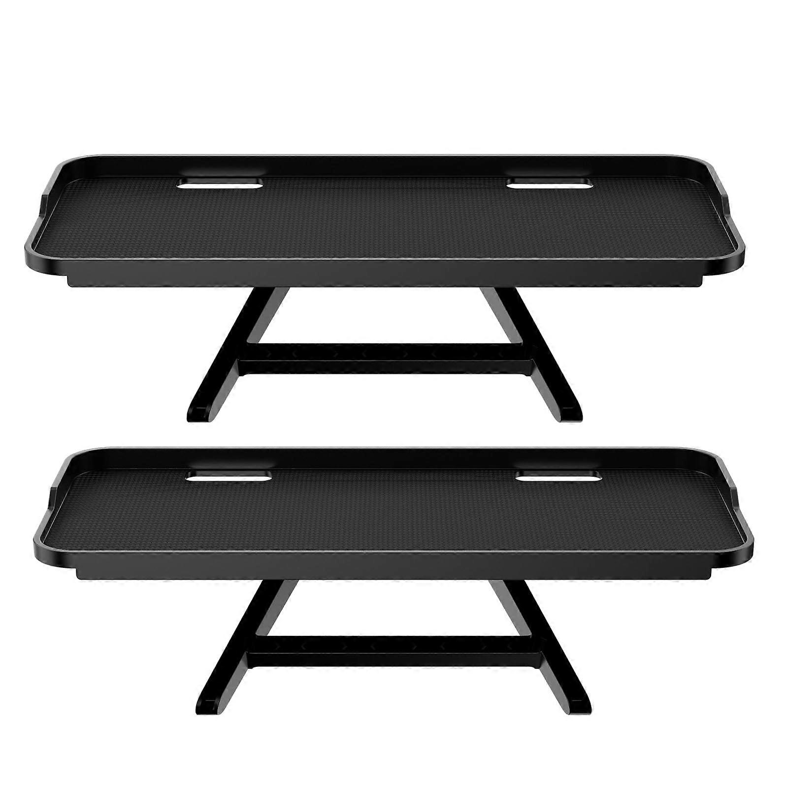 Monitor  Shelf Adjustable Screen Organizer for TV or Computer, SpaceSaving Storage Black 2pcs
