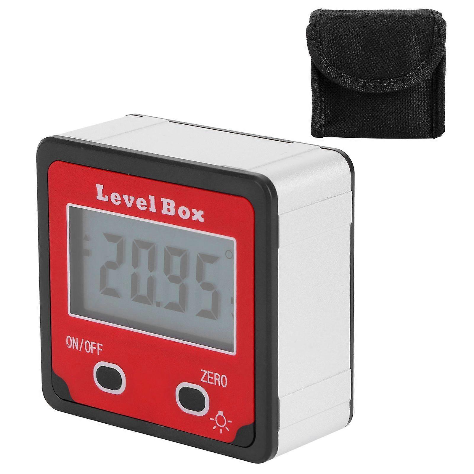 Digital Inclinometer Mini Level Angle Meter Protractor for Woodworking Architecture Red