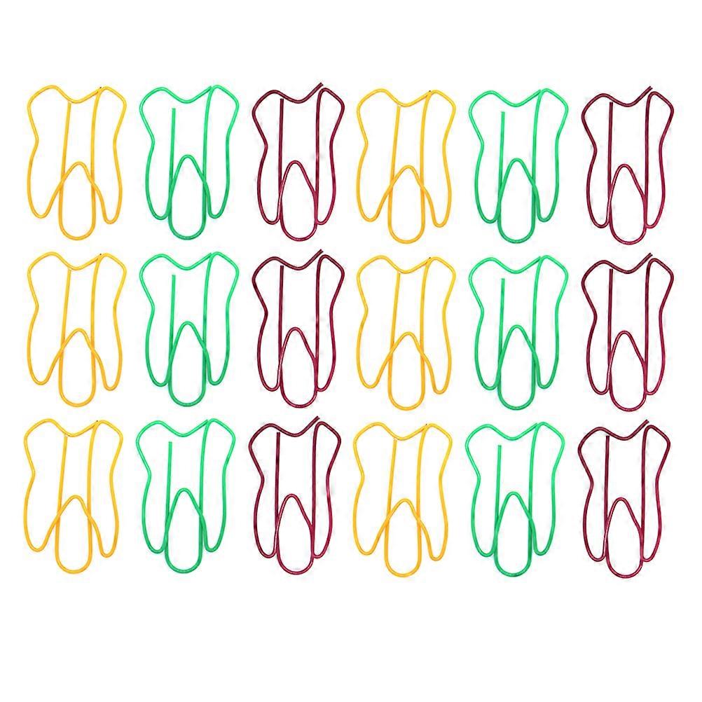 Tooth Shaped Note Clips Paper Pin Clip for Decoration 50Pcs Assorted Colors