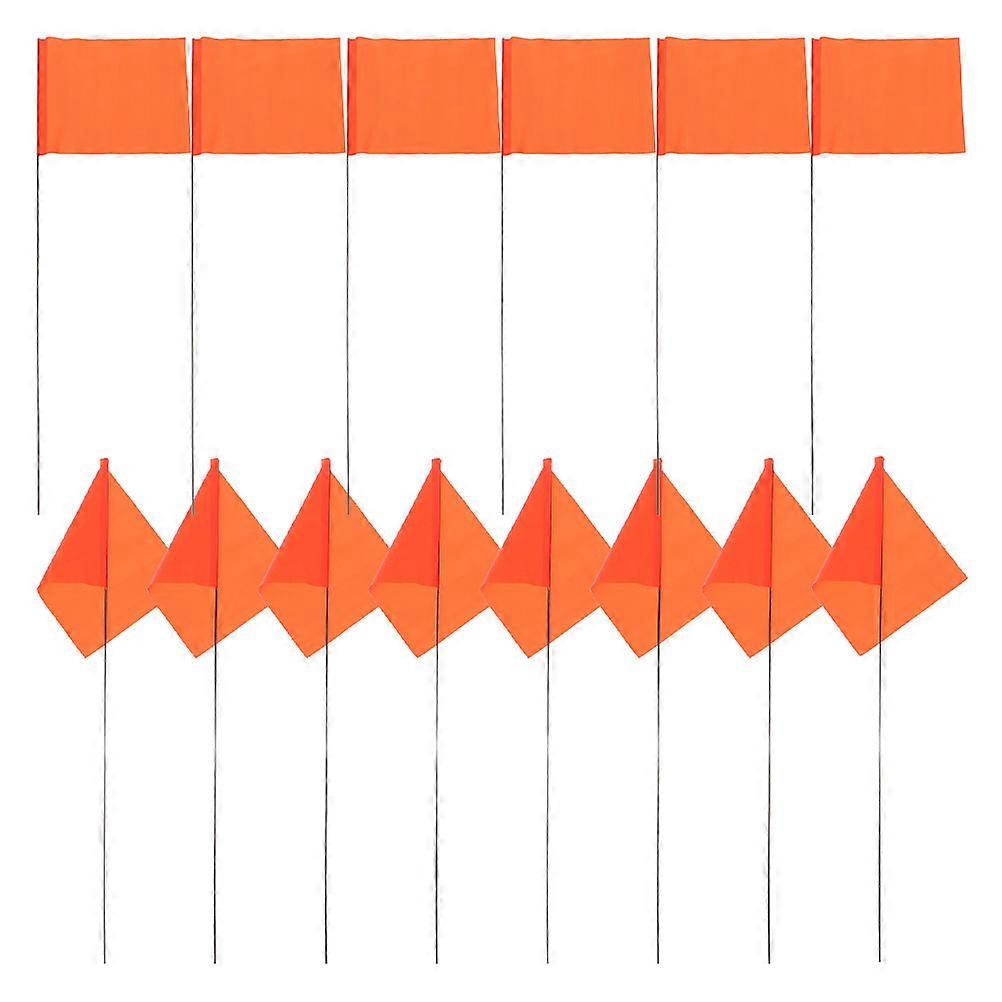 Orange Ground Marker Flags for Outdoor Marking 25Pcs Durable Yard Flags