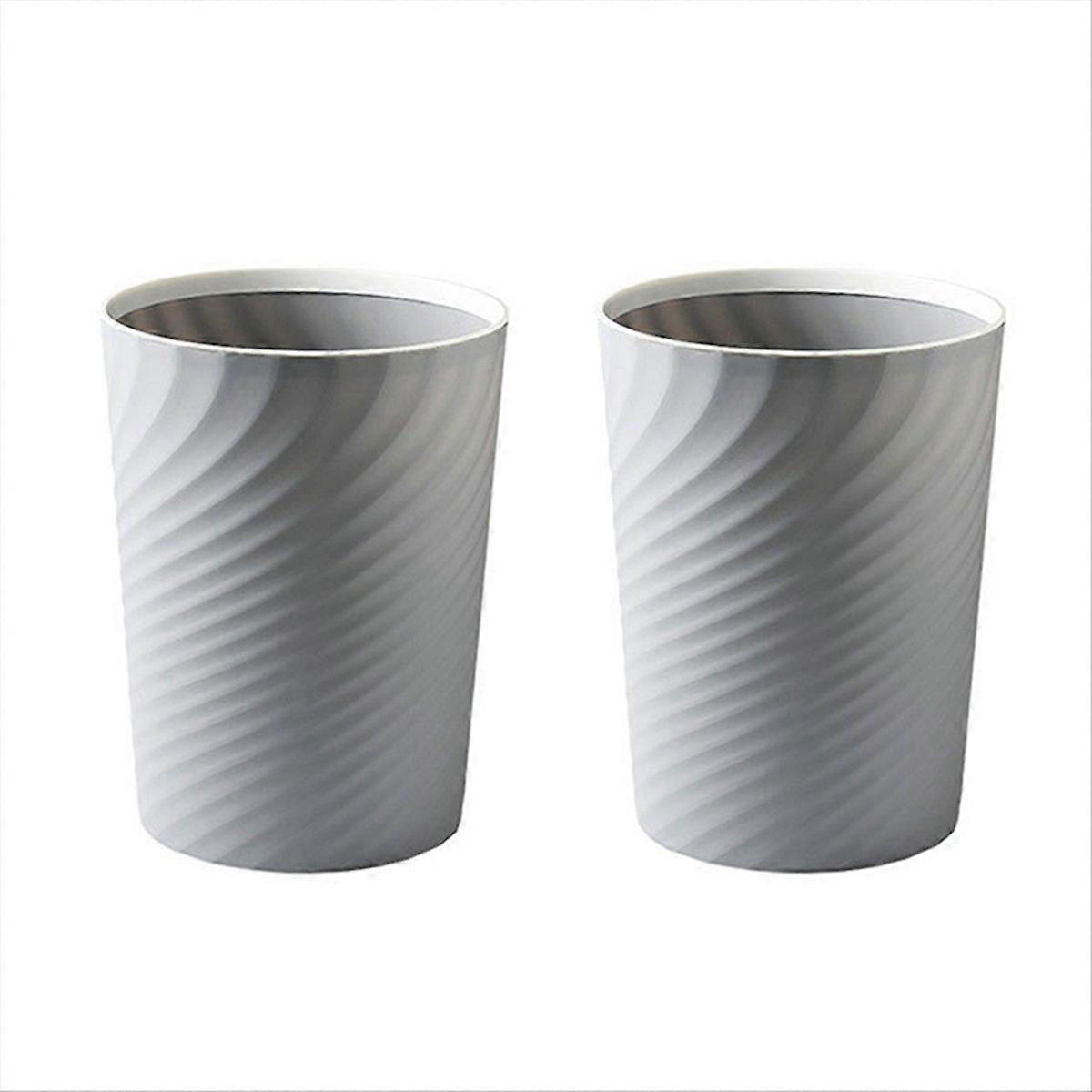 Plastic Small Trash Can Wastebasket, Garbage Container Basket(grey)