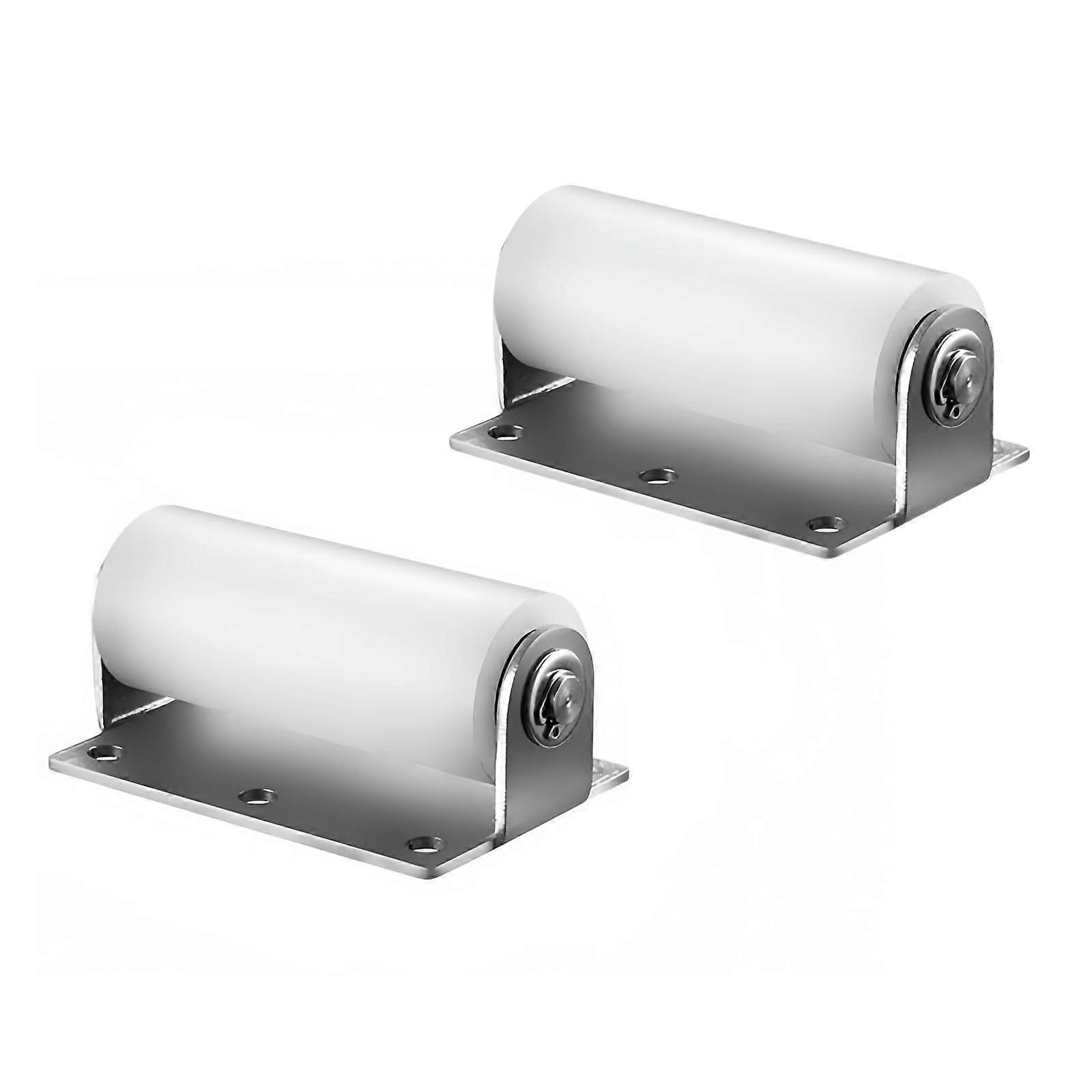 2pcs 4 Inch Sliding Gate Guide Roller Set, 40mm Nylon Wheels with Durable Welded Bracket