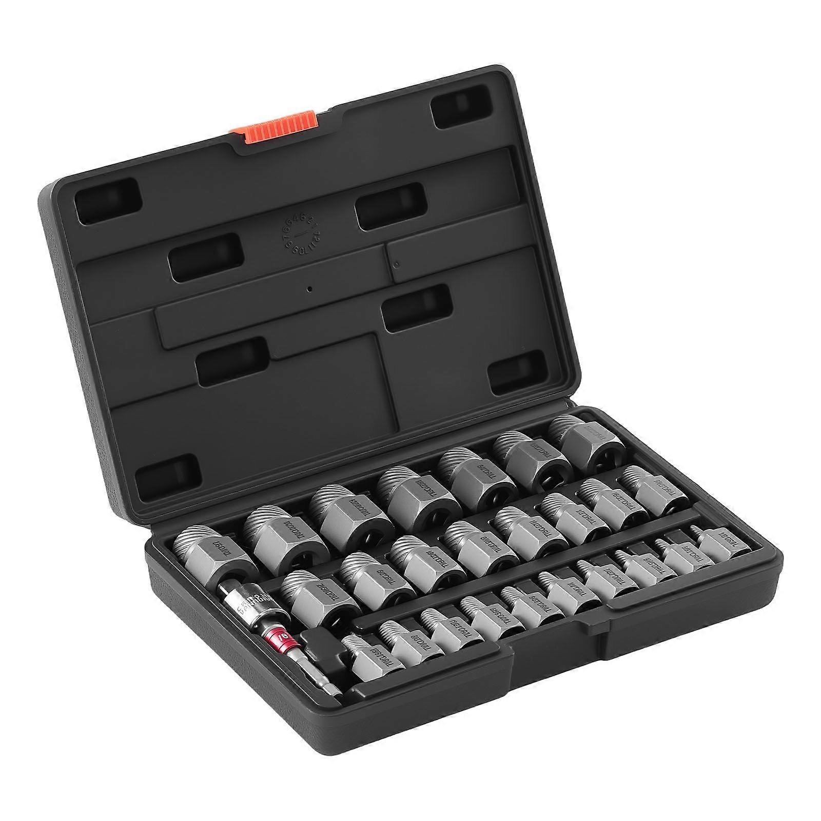 Screw Extractor Set, 27 Pieces Hex Head Multi-Spline Easy Out Bolt Extractor Tool, with Adapters, Solid Storage Case