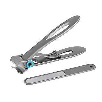 Stainless Steel Wide Jaw Nail Clippers for Thick Toenails with 180° Opening and Ergonomic Handle