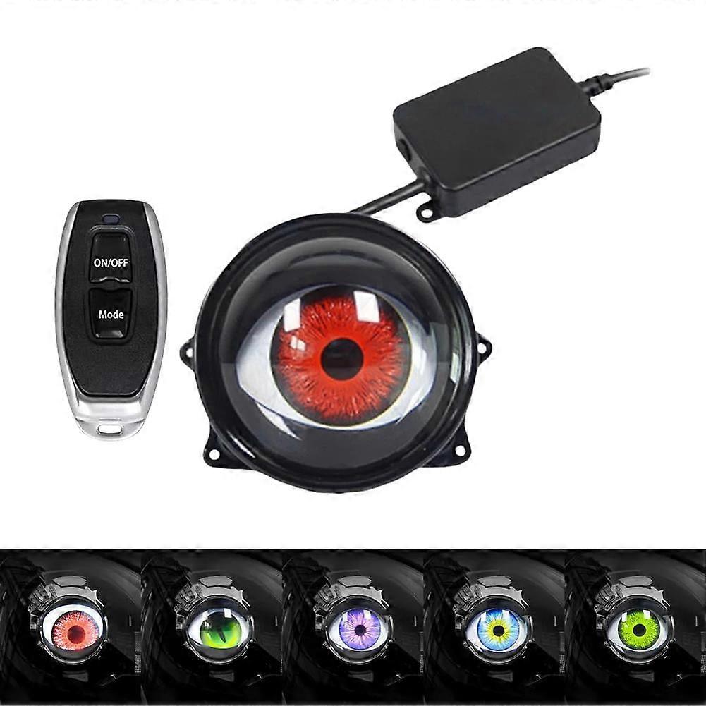 Devil Eye Headlights 12V-36V, Adjustable Eye Pattern, Compatible with Car/Rcycle, Mini Projector Lens Lamp